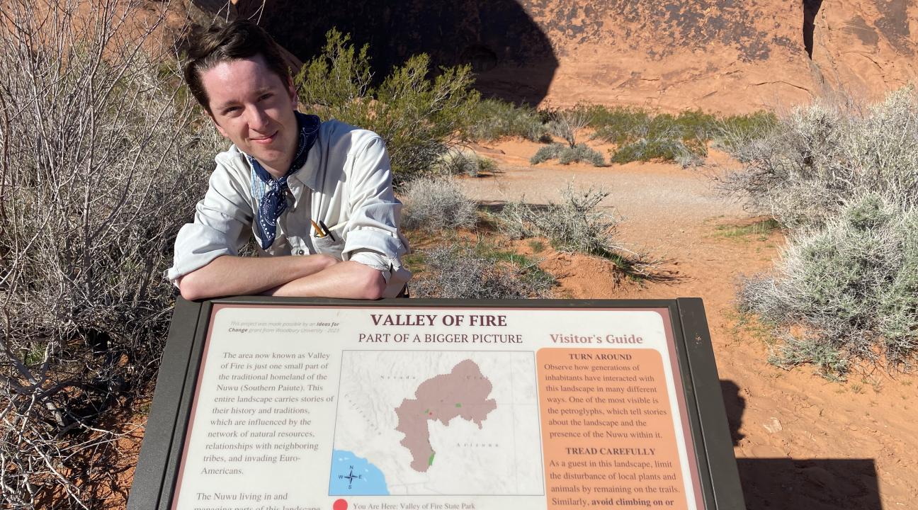 Patrick Lawler with interpretive signage