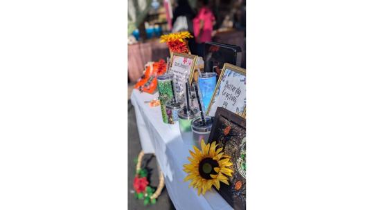 Close up of the farmer's market stand