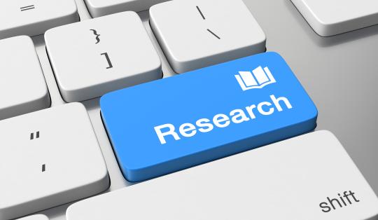 Decorative image of "research" button on computer keyboard