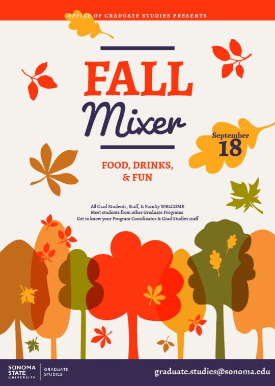 Fall Mixer teaser flyer, decorative