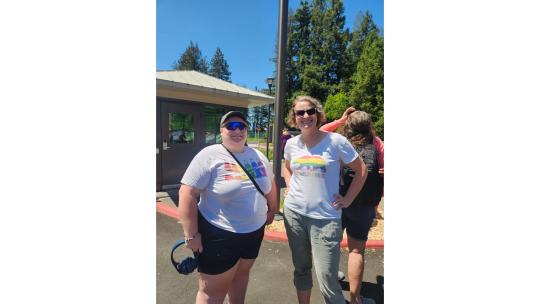 Xander Sterling and Alexis Boutin at the Pride Flag event